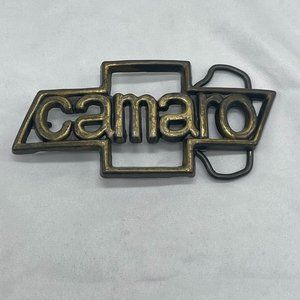 Vintage Chevy Camero Solid Brass Belt Buckle